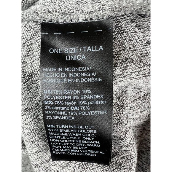 White House Black Market Heather Gray Cowl Neck Poncho With Satin Tie Accents - Picture 3 of 7